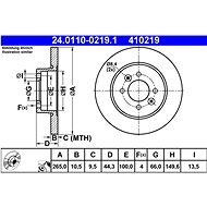 ATE 410219 brake disc 24.0110-0219.1, set of 2 - Brake Disc