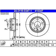 ATE 410347 brake disc 24.0110-0347.1, set of 2 - Brake Disc