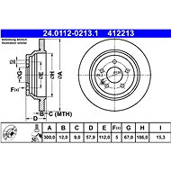 ATE 412213 brake disc 24.0112-0213.1, set of 2 - Brake Disc