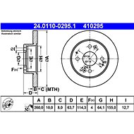 ATE 410295 brake disc 24.0110-0295.1, set of 2 - Brake Disc