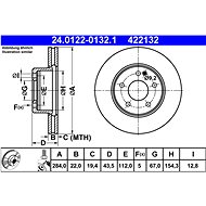 ATE 422132 brake disc 24.0122-0132.1, set of 2 - Brake Disc