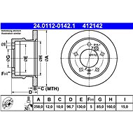 ATE 412142 brake disc 24.0112-0142.1, set of 2 - Brake Disc