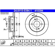 ATE 410394 brake disc 24.0110-0394.1, set of 2 - Brake Disc