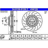 ATE 436126 brake disc 24.0136-0126.2, set of 2 - Brake Disc