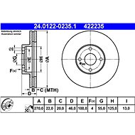 ATE 422235 brake disc 24.0122-0235.1, set of 2 - Brake Disc