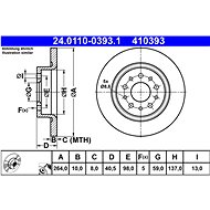 ATE 410393 brake disc 24.0110-0393.1, set of 2 - Brake Disc