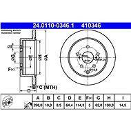 ATE 410346 brake disc 24.0110-0346.1, set of 2 - Brake Disc