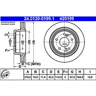 ATE 420199 brake disc 24.0120-0199.1, set of 2 - Brake Disc