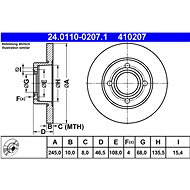 ATE 410207 brake disc 24.0110-0207.1, set of 2 - Brake Disc