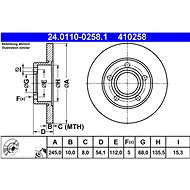 ATE 410258 brake disc 24.0110-0258.1, set of 2 - Brake Disc