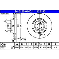 ATE 425140 brake disc 24.0125-0140.1, set of 2 - Brake Disc