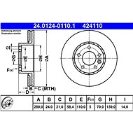 ATE brake disc 24.0124-0110.1, set of 2 - Brake Disc