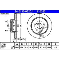 ATE 410320 brake disc 24.0110-0320.1, set of 2 - Brake Disc