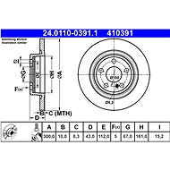 ATE 410391 brake disc 24.0110-0391.1, set of 2 - Brake Disc