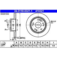 ATE 410321 brake disc 24.0110-0321.1, set of 2 - Brake Disc