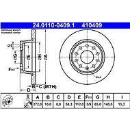 ATE 410409 brake disc 24.0110-0409.1, set of 2 - Brake Disc