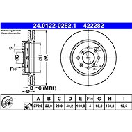 ATE 422282 brake disc 24.0122-0282.1, set of 2 - Brake Disc