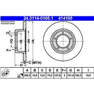 ATE 414108 brake disc 24.0114-0108.1, set of 2 - Brake Disc