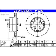 ATE 410226 brake disc 24.0110-0226.1, set of 2 - Brake Disc