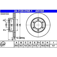 ATE 420168 brake disc 24.0120-0168.1, set of 2 - Brake Disc