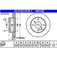 ATE brake disc 24.0122-0129.1, set of 2 - Brake Disc