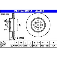 ATE 424198 brake disc 24.0124-0198.1, set of 2 - Brake Disc