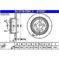 ATE brake disc 24.0110-0361.1, set of 2 - Brake Disc