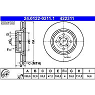 ATE brake disc 24.0122-0311.1, set of 2 - Brake Disc