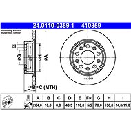 ATE 410359 brake disc 24.0110-0359.1, set of 2 - Brake Disc