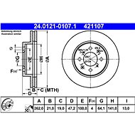 ATE 421107 brake disc 24.0121-0107.1, set of 2 - Brake Disc