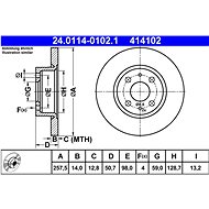ATE brake disc 24.0114-0102.1, set of 2 - Brake Disc