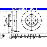 ATE 410414 brake disc 24.0110-0414.1, set of 2 - Brake Disc