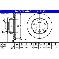 ATE 422245 brake disc 24.0122-0245.1, set of 2 - Brake Disc