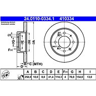 ATE 410334 brake disc 24.0110-0334.1, set of 2 - Brake Disc