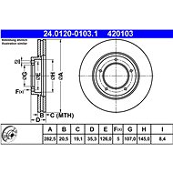 ATE 420103 brake disc 24.0120-0103.1, set of 2 - Brake Disc