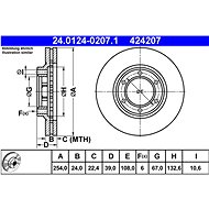 ATE 424207 brake disc 24.0124-0207.1, set of 2 - Brake Disc
