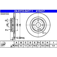 ATE brake disc 24.0110-0417.1, set of 2 - Brake Disc