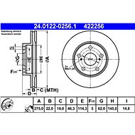 ATE 422256 brake disc 24.0122-0256.1, set of 2 - Brake Disc