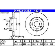 ATE 422128 brake disc 24.0122-0128.1, set of 2 - Brake Disc