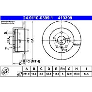 ATE 410399 brake disc 24.0110-0399.1, set of 2 - Brake Disc