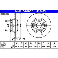 ATE 410405 brake disc 24.0110-0405.1, set of 2 - Brake Disc