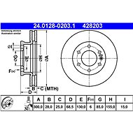 ATE 428203 brake disc 24.0128-0203.1, set of 2 - Brake Disc