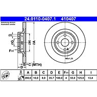 ATE 410407 brake disc 24.0110-0407.1, set of 2 - Brake Disc