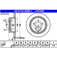 ATE 410360 brake disc 24.0110-0360.1, set of 2 - Brake Disc