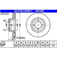 ATE 423100 brake disc 24.0123-0100.1, set of 2 - Brake Disc