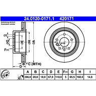 ATE 420171 brake disc 24.0120-0171.1, set of 2 - Brake Disc