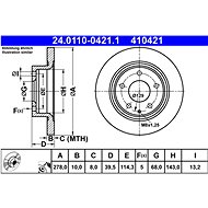 ATE brake disc 24.0110-0421.1, set of 2 - Brake Disc