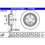 ATE 412189 brake disc 24.0112-0189.1, set of 2 - Brake Disc