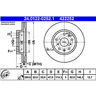 ATE 422252 brake disc 24.0122-0252.1, set of 2 - Brake Disc