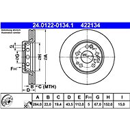 ATE 422134 brake disc 24.0122-0134.1, set of 2 - Brake Disc